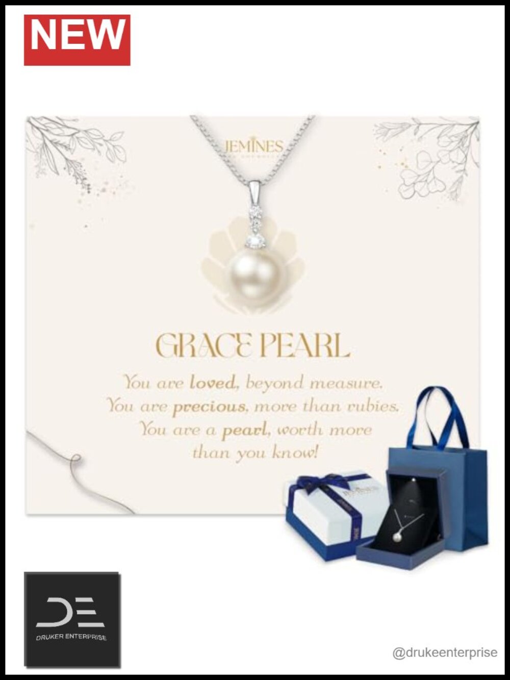 Freshwater Cultured Pearl Necklace 18K White Gold Plated Sterling Silver 925